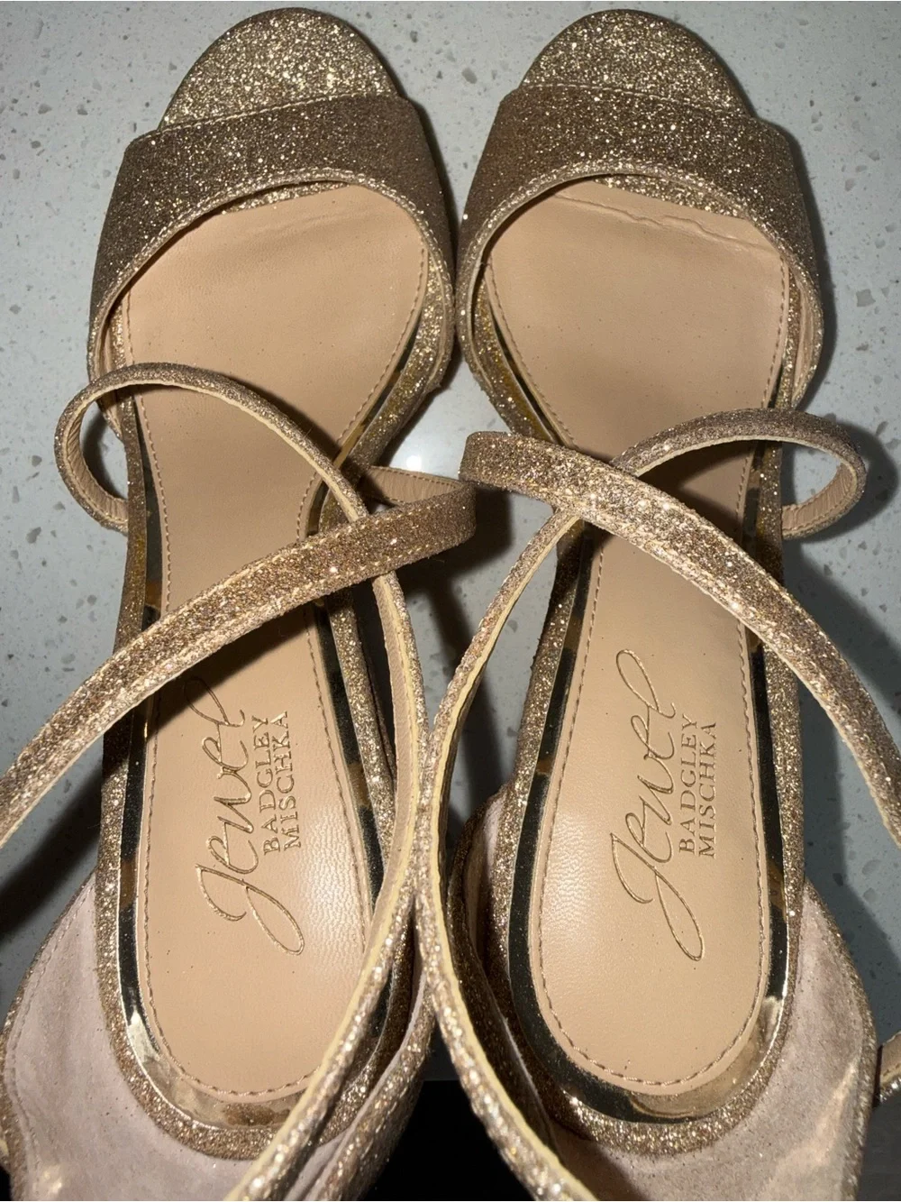 Jewel Badgley Mischka glittery rose